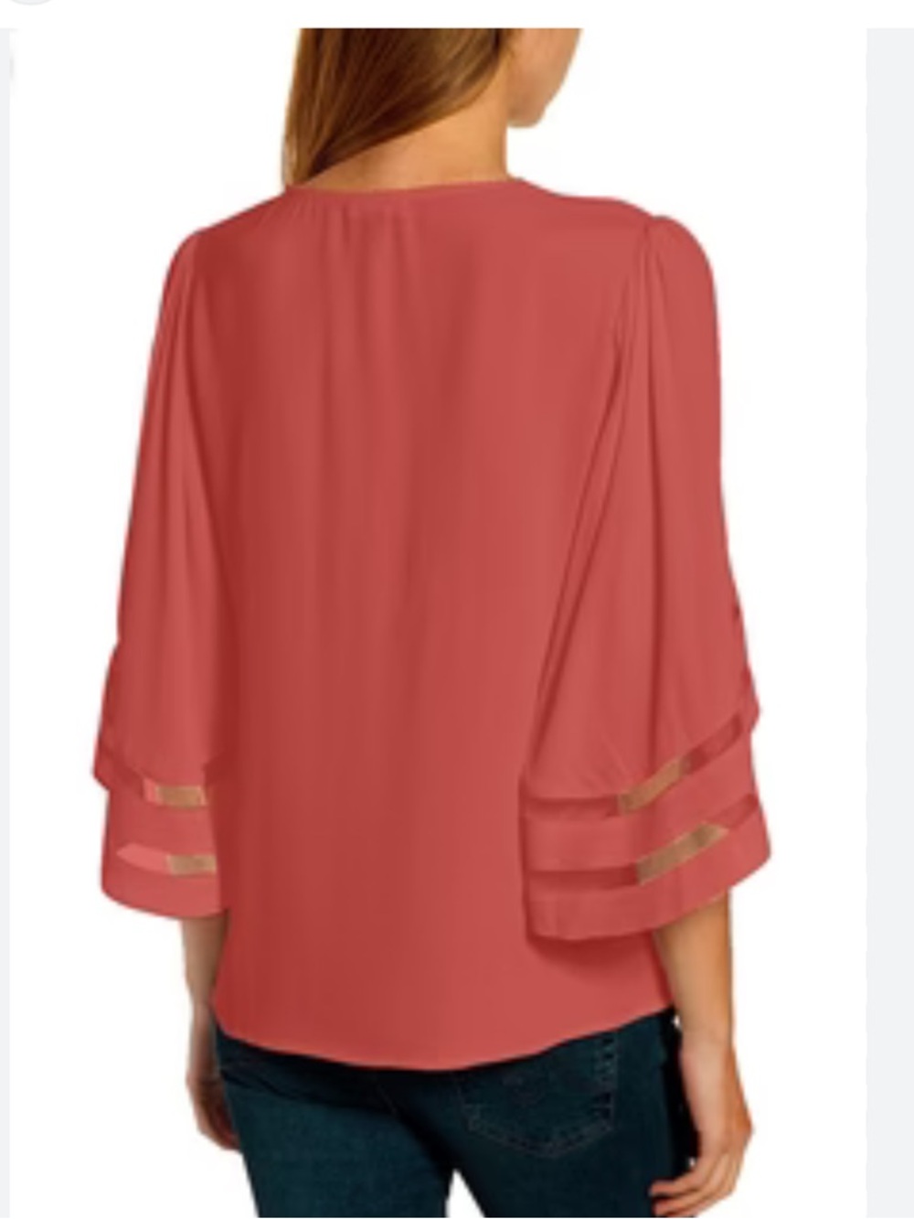 Womens Coral Bell Sleeve Blouse